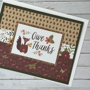 Handmade Greeting Card - Give Thanks Fox