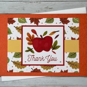 Handmade Greeting Card - Fall Thank You Apple